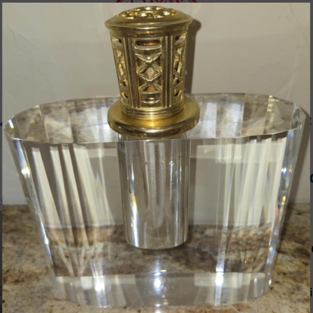 Rare Krystalique Scentier Oil Fragrance Lamp Scentier Vintage Crystal Gold